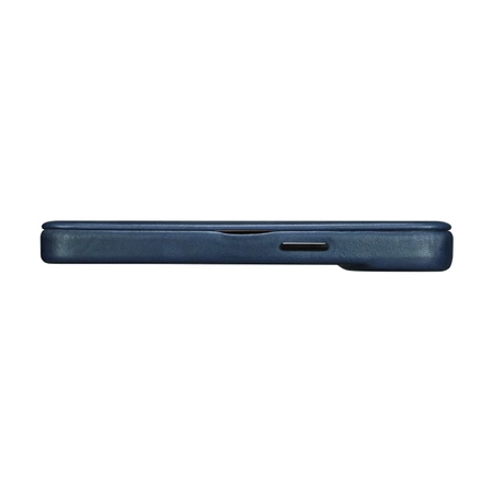 iCarer CE Oil Wax Premium Leather Folio Case iPhone 14 Plus magnetische Klapphülle MagSafe blau (AKI14220707-BU)