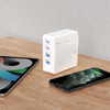 Szybka ładowarka sieciowa GaN 100W 2 x USB-C / 2 x USB Dudao A100EU - biała