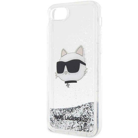Karl Lagerfeld KLHCI8LNHCCS iPhone 7/8/ SE 2020/2022 Silber/Silber Hardcase Glitter Choupette Head