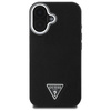 Original Handyhülle IPHONE 16 PLUS Guess Hardcase Grained Triangle MagSafe (GUHMP16MPGTSPSK) schwarz