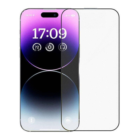 Gehärtetes Glas 5D APPLE IPHONE 15 Tempered Glass Baseus Crystalline Anti-Glare schwarz