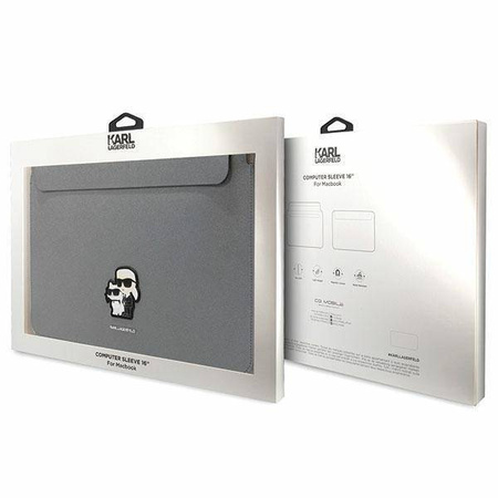 Karl Lagerfeld Hülle KLCS16SAKCPMG 16" Silber/Silber Saffiano Karl&Choupette