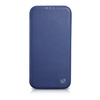 iCarer CE Premium Leather Folio Case skórzane etui iPhone 14 Pro z klapką magnetyczne MagSafe niebieski (WMI14220714-BU)