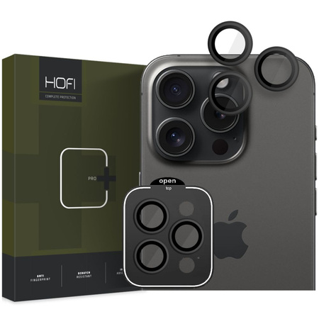 Osłona Aparatu APPLE IPHONE 15 PRO / 15 PRO MAX HOFI AluCam Pro+ czarne