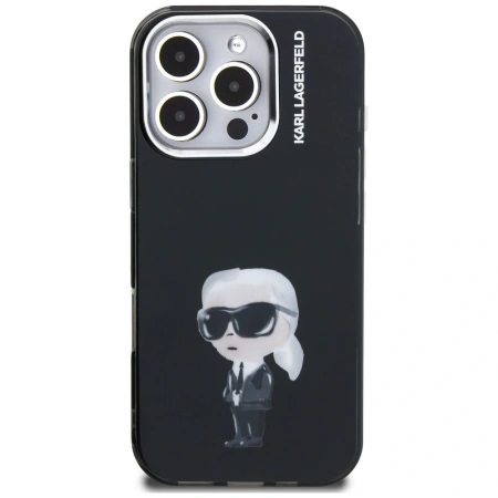 Karl Lagerfeld IML Aquarelle Karl &amp; Logo MagSafe Case for iPhone 16 Pro Max - Black