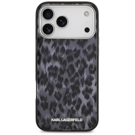 Karl Lagerfeld IML Leopard Pattern MagSafe Case for iPhone 17 Pro Max - Black