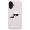 Etui Karl Lagerfeld Silicone nauble Heads Print MagSafe na iPhone 16 - różowe