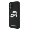Karl Lagerfeld Silikon Case Nauble Heads Print MagSafe für iPhone 16 Plus - Schwarz