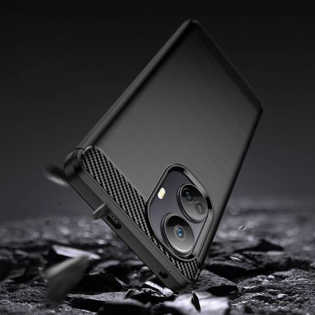 Carbon Case case for Realme 10 Pro+ flexible silicone carbon cover black