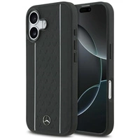 Mercedes Leather Star Pattern Stripes MagSafe case for iPhone 17 - black
