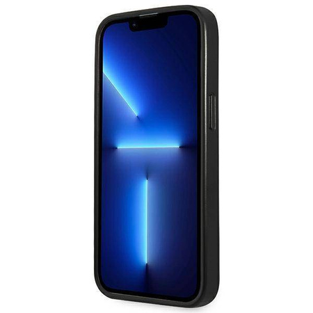 Oryginalne Etui IPHONE 14 PRO Guess Hardcase Saffianotriangle Logo (GUHCP14LPSATLG) srebrne