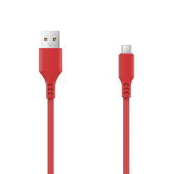 Setty kabel USB- microUSB 1,0 m 2A czerwony