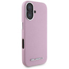 Original Handyhülle IPHONE 16 Karl Lagerfeld Saffiano Full Wrapped Elongated Metal Logo MagSafe rosa