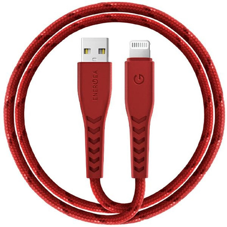 ENERGEA kabel Nyloflex USB - LightningCharge and Sync C89 MFI 1.5m czerwony/red