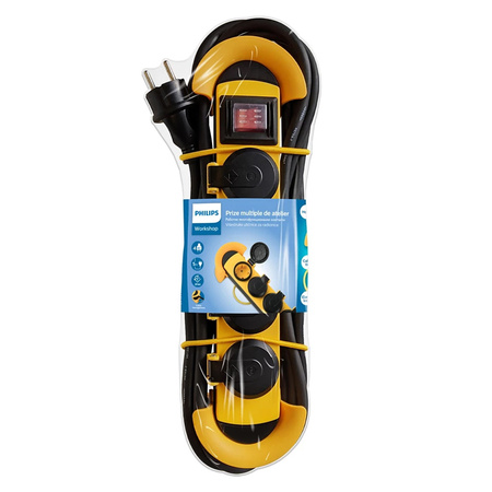 PRZEDŁUŻACZ SIECIOWY PHILIPS LISTWA ZASILAJĄCA 4 GNIAZDA WARSZTATOWA 5M 16A SPN5140YC