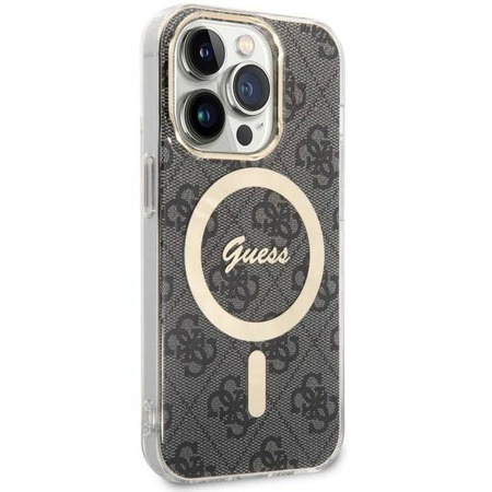 Guess nakładka do iPhone 14 Pro 6,1" GUHMP14LH4STK czarna hardcase Magsafe IML 4G