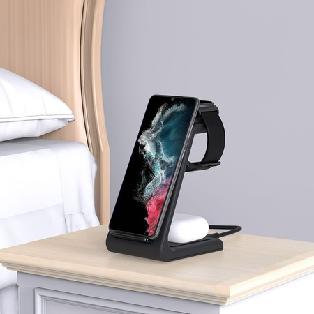 TECH-PROTECT QI15W-A36 3IN1 WIRELESS CHARGER FOR ANDROID BLACK