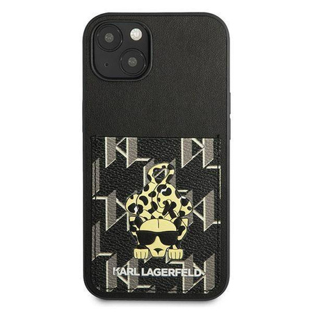 Schutzhülle IPHONE 13 Karl Lagerfeld Hardcase Karlimals Cardslot (KLHCP13MCANCNK) schwarz