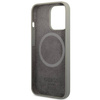 Original Case IPHONE 13 PRO MAX Guess Hard Case Silicone Logo Plate MagSafe (GUHMP13XSPLG) gray