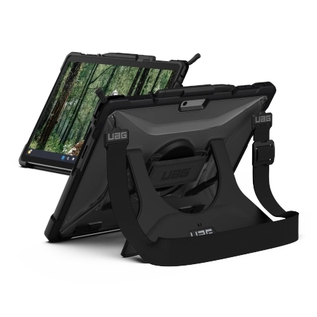UAG Plasma Case for Microsoft Surface Pro 9 / 10 / 11 with Stand and Strap - Gray and Black