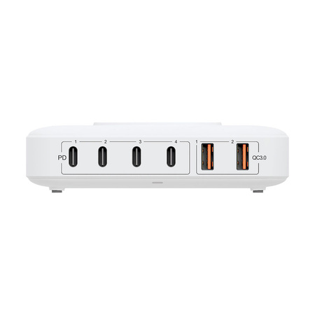 Ładowarka biurkowa 3mk Hyper Charger PowerMax 100W bezprzewodowa 4x USB-C 2x USB-A - biała
