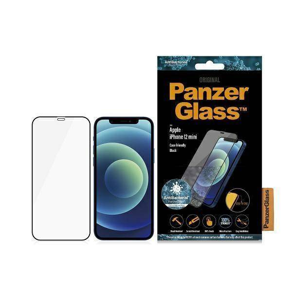 PanzerGlass E2E Super+ iPhone 12 Mini Case Friendly AntiBacterial MicroFracture czarny/black
