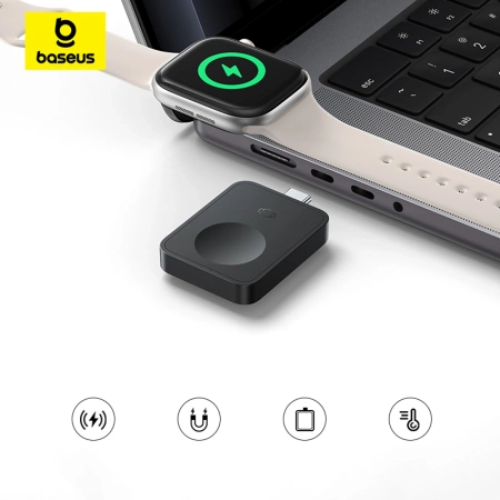 Baseus MagPro 2,5W magnetisches induktives Ladegerät für Apple Watch - Schwarz