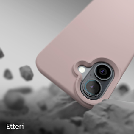 Nakładka Etteri Silicone Mag do iPhone 16 6,1" jasnoróżowa