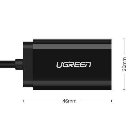 Ugreen zewnętrzna karta dźwiękowa muzyczna adapter USB - 3,5 mm mini jack 15 cm biały (US205 30143)