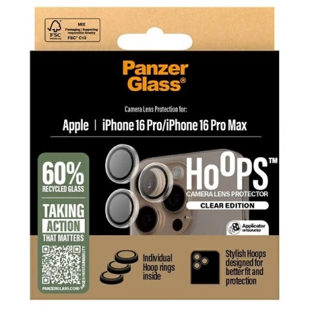 PanzerGlass Hoops Transparent Lens Protector iPhone 16 Pro 6.3&quot; / 16 Pro Max 6.9&quot; 1286