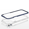 Clear 3in1 case for iPhone 12 blue frame gel cover
