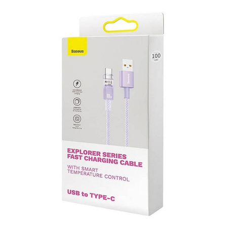 BASEUS kabel USB A do Typ C PD 100W Explorer CATS010405 1 m fioletowy