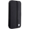 Original Handyhülle IPHONE 14 PRO MAX BMW Bookcase Leather Textured&Stripe (BMBKP14X22RDPK) schwarz