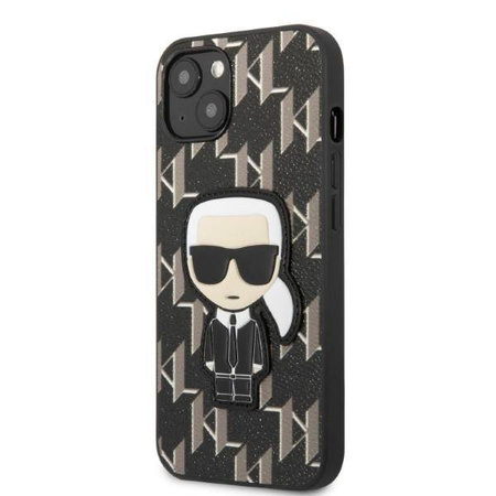 Oryginalne Etui IPHONE 13 MINI Karl Lagerfeld Hardcase Monogram Ikonik Patch czarne