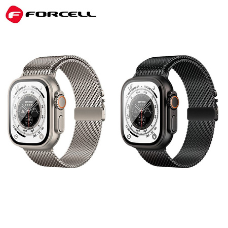 Pasek do Apple Watch Forcell F-Design FA11 zatrzask stal 38 / 40 / 41 mm srebrny
