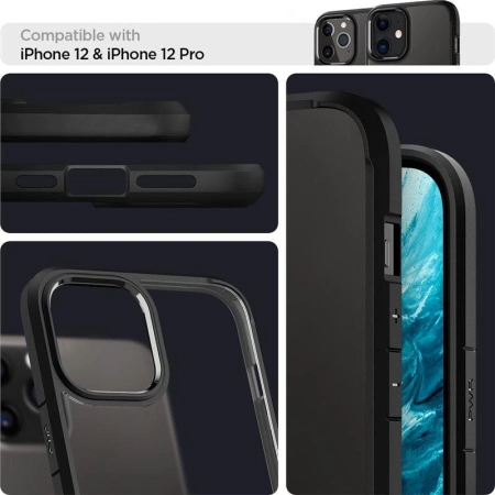Etui IPHONE 12 / 12 PRO Spigen Ultra Hybrid Matte czarne