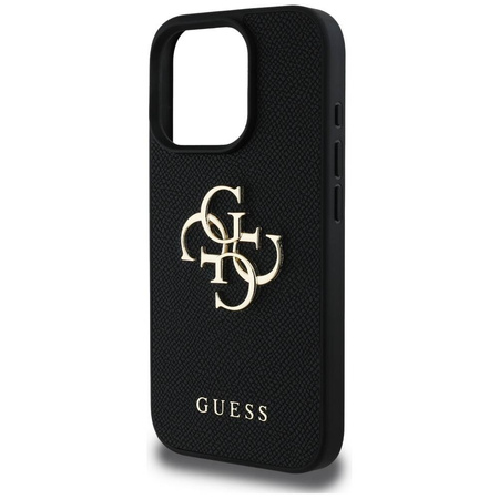 Case IPHONE 16 PRO Guess Grained Big 4G Logo Small Classic Logo black