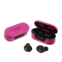 Słuchawki Bluetooth Guess TWS + stacja dokująca - różowe