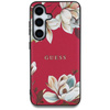 Etui Guess Grained Printed Flower Pattern MagSafe do Samsung Galaxy S25 fuksja