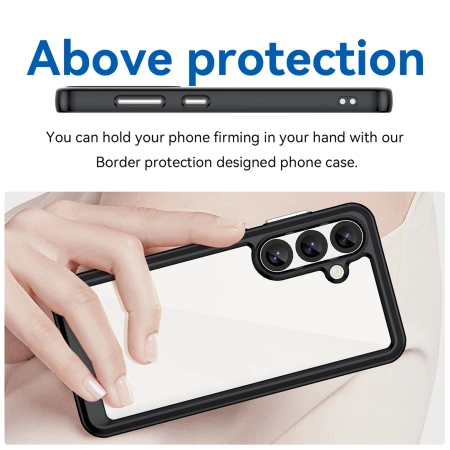 Etui Outer Space Case na Samsung Galaxy S25 Edge pokrowiec z elastyczną ramką - czarne