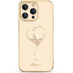 Kingxbar Wish Series etui iPhone 14 Pro ozdobione kryształami złote