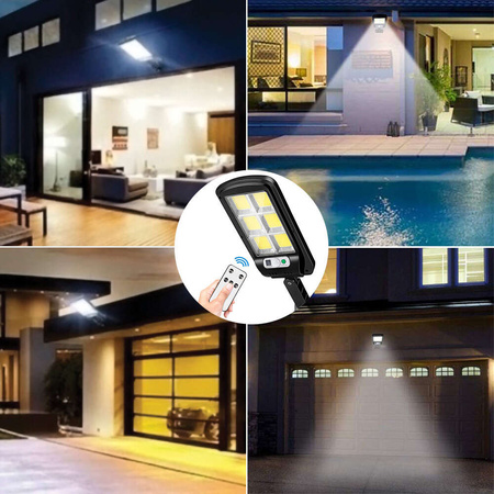 Lampa solarna LED SUNARI FLS-01 6*COB PIR 10W 800lm 6000K 2400mAh Li-Ion + pilot Forever Light