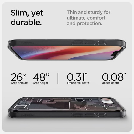 SPIGEN futerał ULTRA HYBRID MAG kompatybilny z MagSafe do IPHONE 16E 2025 zero one black