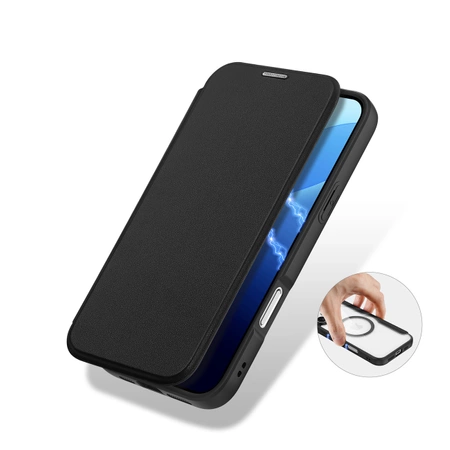 Etui Dux Ducis Skin X Pro na iPhone 16 Pro z MagSafe i klapką - czarne