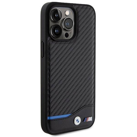 BMW Leather Carbon case for iPhone 15 Pro Max - black