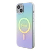 Oryginalne Etui APPLE IPHONE 15 PLUS Guess Hardcase IML Iridescent MagSafe (GUHMP15MHITSQ) turkusowe