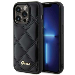 Guess nakładka do iPhone 15 Pro Max 6,7" GUHCP15XPSQSQSK czarna HC PU Quilted Metal Logo