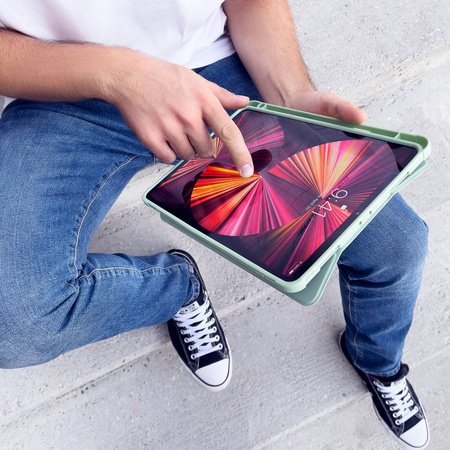 Stand Tablet Case etui Smart Cover pokrowiec na iPad Pro 12.9'' 2021 z funkcją podstawki różowy