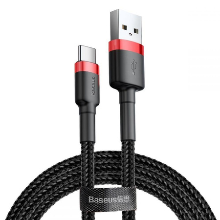 Baseus Cafule Cable - Kabel do ładowania i transmisji danych USB do USB-C 2 A, 2 m (czerwony/czarny)