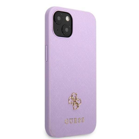 Original Case IPHONE 13 MINI Guess Hardcase Saffiano 4G Small Metal Logo purple